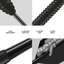 Load image into Gallery viewer, Target Darts Phil Taylor Power Storm Black 24G Brass Steel Tip Darts Set