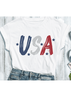 U S A  4th July America Americana American Pride Unisex Round neck T-Shirt  - j and p hats 
