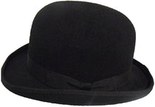 Load image into Gallery viewer, Bowler Hat Black 100% Wool Men’s - J and P hats men’s formal hats 