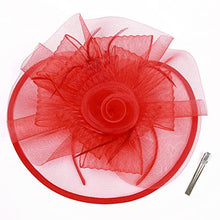 Load image into Gallery viewer, Fascinators Hat Headband- Ladies Wedding Hat ( red ) | j and p hat