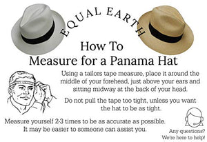Equal Earth New Genuine Panama Hat Rolling Folding Authentic & Fairtrade - White (56cm)