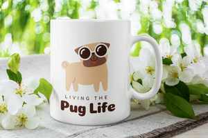 Pug dog ceramic mug 11oz  White | J and P Hats