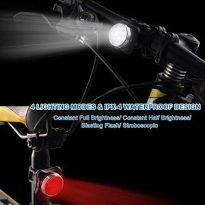 Bike Light Set, Super Bright USB Rechargeable Bicycle Lights - J and p hats Bike Light Set, Super Bright USB Rechargeable Bicycle Lights