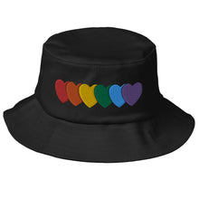 Load image into Gallery viewer, Gay Pride Love Heart  Bucket Hat ,old school bucket | j and p hats 