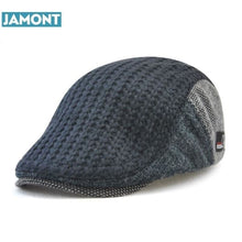 Load image into Gallery viewer, Jamont Knitted Style Duck Bill Flat Caps 2 Tone Colour Pattern-J and p hats -