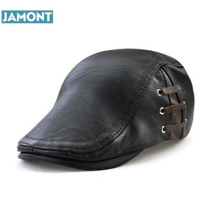 Jamont Pvc Leather Lookalike Fashion Cap With Side Detail-J and p hats -