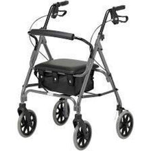 Load image into Gallery viewer, Lightweight Folding Four Wheel Rollator Walker with Padded Seat, Lockable Brakes, Ergonomic Handles, and Carry Bag-J and p hats -