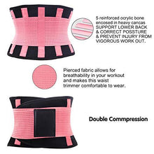 Load image into Gallery viewer, Slimming Body Shaper Band with Dual Adjustable Belly for Fitness Workout, Unisex（Small,Pink） - J and p hats Slimming Body Shaper Band with Dual Adjustable Belly for Fitness Workout, Unisex（Small,Pink）